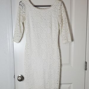 white lace midi dress
